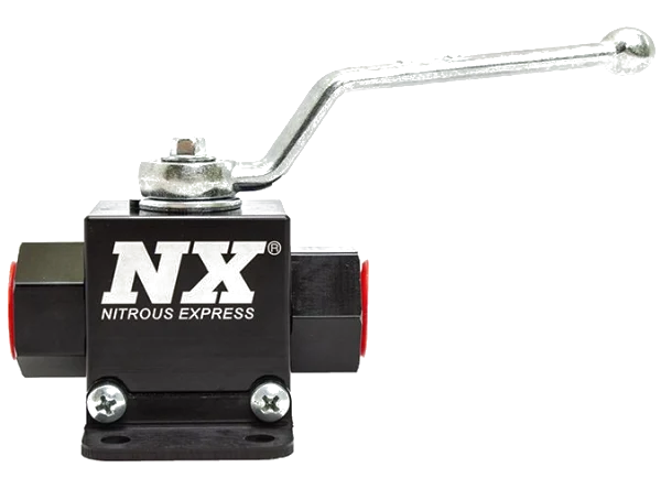 Lightweight Billet Aluminum In-Line Ball Valve 1/2 Inch I.D. Nitrous Express NX 15159