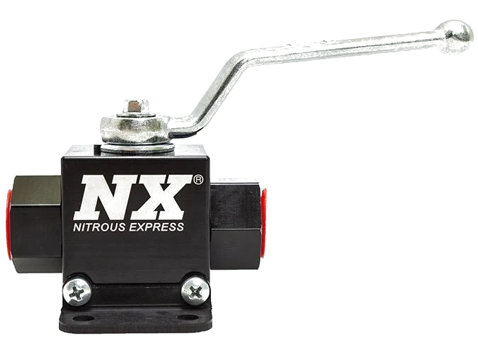 Lightweight Billet Aluminum In-Line Ball Valve 1/2 Inch I.D. Nitrous Express NX 15159