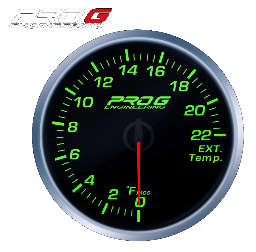 Wskaźnik Pro G Race Series RS, temperatury spalin EGT °F GREEN 60mm
