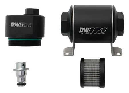 Regulator ciśnienia paliwa z filtrem DWFFR-X 70mm 10 mikronów DeatschWerks