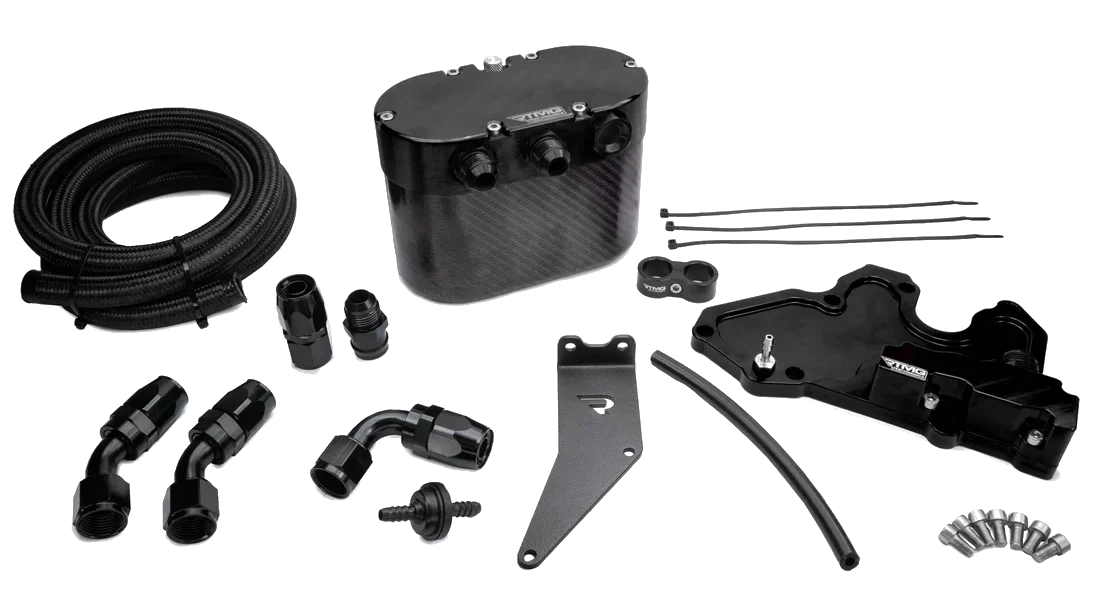 RTMG Performance Carbon Oil Catch Can Kit for Audi A3 S3 TT TTS VW Golf Polo Seat Ibiza 6P Leon Cupra 1.8 2.0 TSI EA888.3 Black