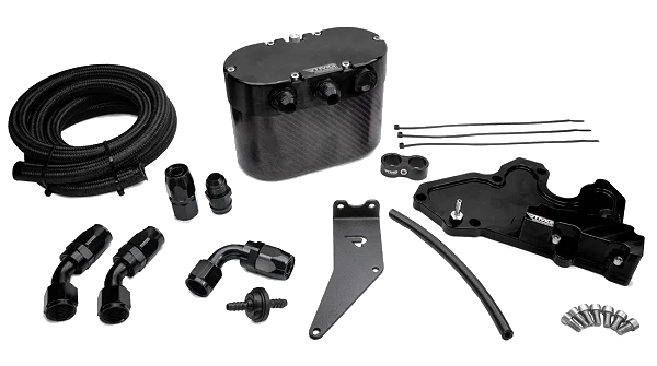 RTMG Performance Carbon Oil Catch Can Kit for Audi A3 S3 TT TTS VW Golf Polo Seat Ibiza 6P Leon Cupra 1.8 2.0 TSI EA888.3 Black