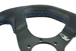 Kierownica sportowa FMIC.Pro D-Shape skórzana 325mm odsadzenie 42mm niebieska