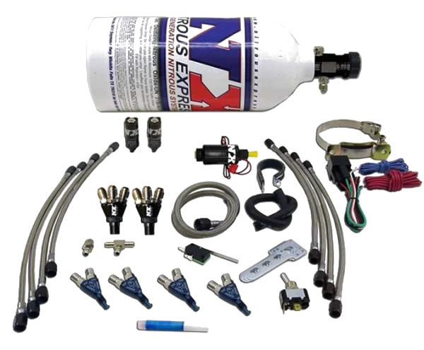 Four Cylinder Piranha System with 2.5Lb Bottle Nitrous Express NX 60005P