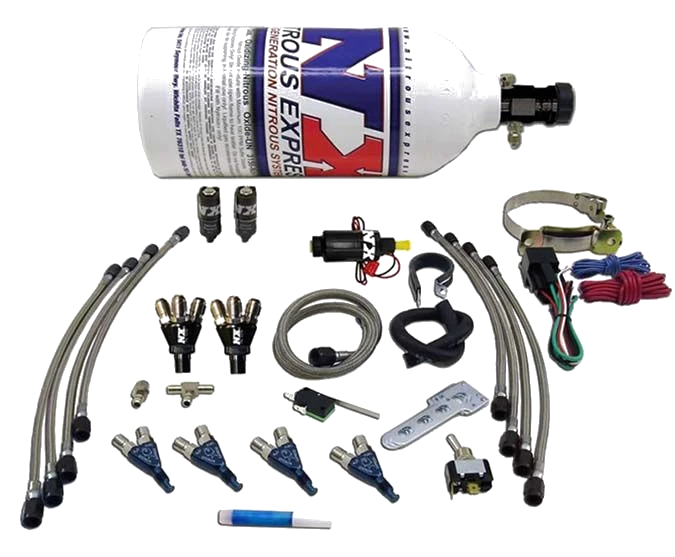Four Cylinder Piranha System with 2.5Lb Bottle Nitrous Express NX 60005P