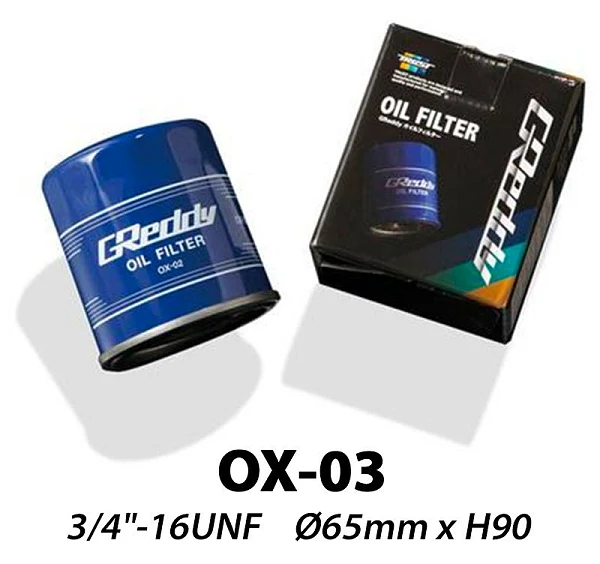 Filtr oleju GReddy OX-03 "High Capacity"|3/4"-16 UNF (Nissan CA18, RB...)