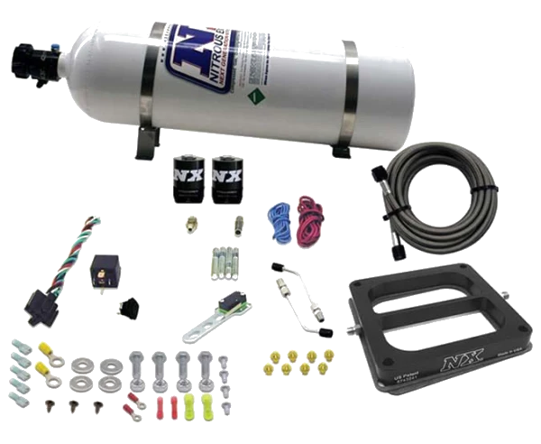 4500 Hitman Dominator Nitrous Plate System 100-150-200Hp with 15Lb Bottle Nitrous Express NX 40070-15