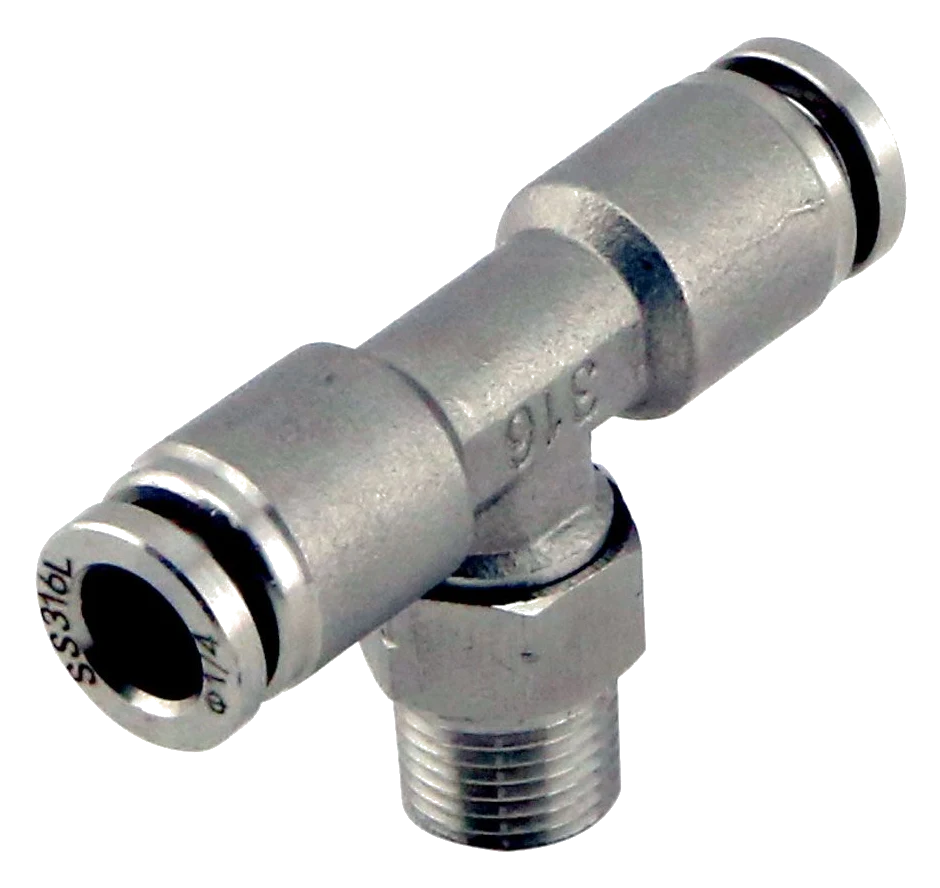Nypel adapter Turbosmart t-piece 1/8 NPT Pushloc 1/4 stal nierdzewna