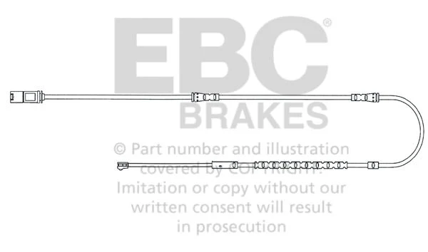 EFA128 Czujnik zużycia klocków hamulcowych EBC Brakes BMW 5 Series GT F07 520 5 Series GT F07 530 5 Series GT F07 535 5 Series GT F07 550 5 Series xDrive GT F07 530 5 Series xDrive GT F07 53