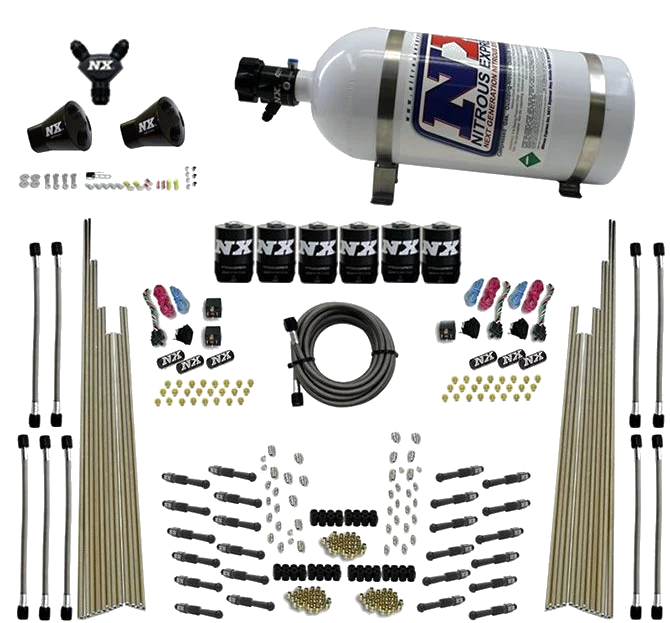 Three Stage 8-Cyl Dry Direct Port Nitrous System 10LB Nitrous Express NX 93206-10