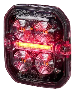 Lampa Ostrzegawcza Pozycyjna LED Purelux Ultra Slim Square Biała / Czerwona 12V 24V 60mm 8W