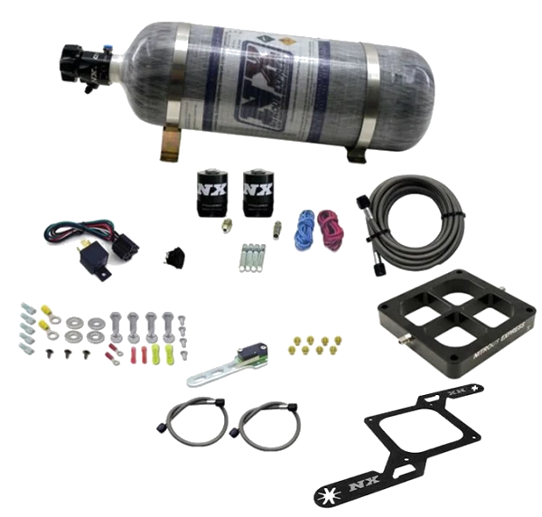 4500 Billet Crossbar Plate System Single Stage 250-750Hp with 12Lb Carbon Bottle Nitrous Express NX 63870-12