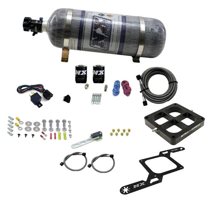 4500 Billet Crossbar Plate System Single Stage 250-750Hp with 12Lb Carbon Bottle Nitrous Express NX 63870-12
