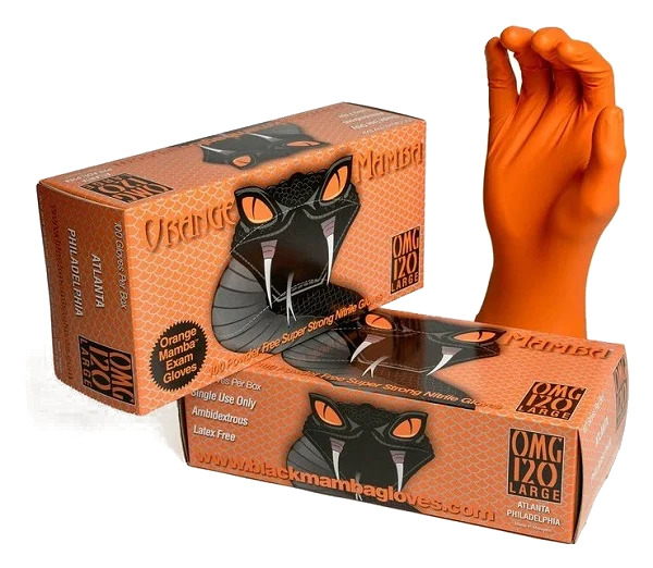 ORANGE MAMBA Nitrile Gloves SIZE M