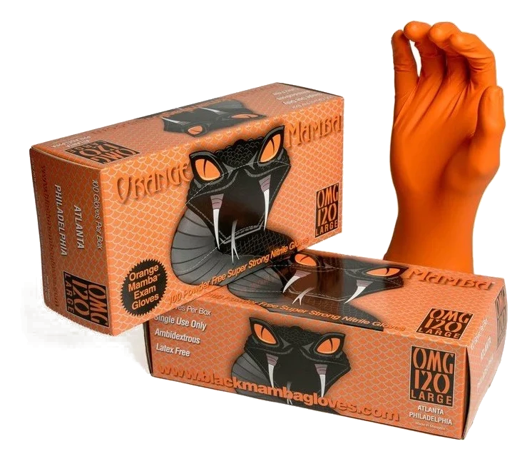 ORANGE MAMBA Nitrile Gloves SIZE M