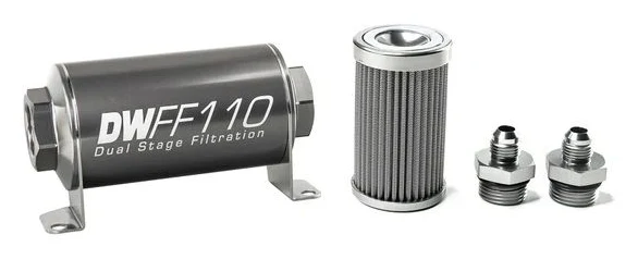 DeatschWerks In-Line Fuel Filter Kit -6AN 100 Micron 110mm