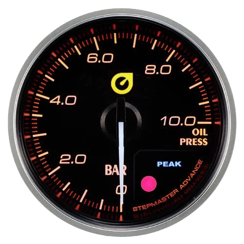 Wskaźnik New Auto Gauge ciśnienie oleju 60mm bursztynowy