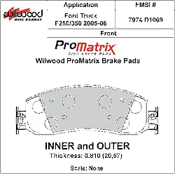 Klocki hamulcowe Wilwood 150-D1069K PM ProMatrix D1069 Street Performance Racing Pads .81