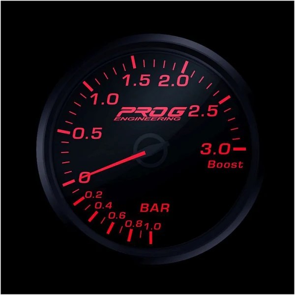 Wskaźnik Pro G Race Series RC, doładowania Boost 3 Bar RED 60mm