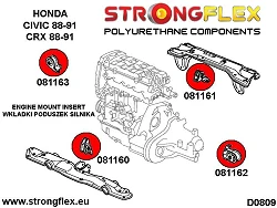 081160B: Wkładka poduszki silnika przód Honda Civic