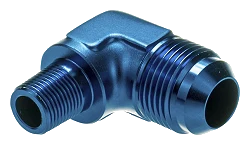 AN4 - 3/8 NPT 90' Nypel adapter męsko-męski JIC - NPT Niebieski