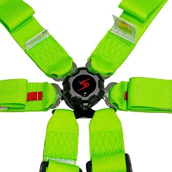 Pasy bezpieczeństwa DriftShop 6 Punktowe FIA 8853 Zielone Fluo