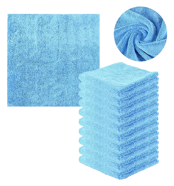 10x Puszysta ścierka ściereczka z mikrofibry bezszwowa dwustronna 40x40 cm 400g/m2 - MF-P-40x40