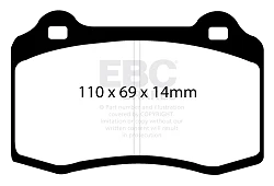DP51140NDX Klocki hamulcowe BLUESTUFF NDX EBC Brakes Alfa Romeo 147 156 GTV Spider BUGATTI EB110 Chrysler USA Viper Citroen DS3 Dodge USA Viper DS DS3 Fiat Coupe Ford Focus Mk1 KTM Lancia Lo