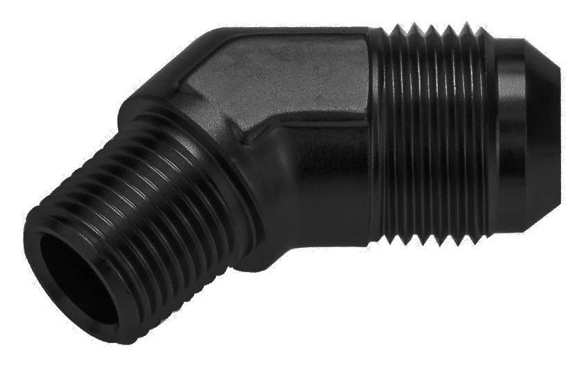 AN12 - 1/2 NPT 45' Nypel adapter męsko-męski JIC - NPT Czarny