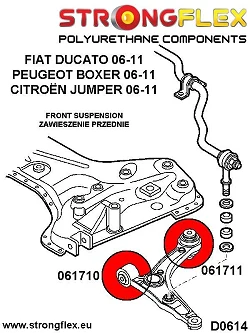 061711B: Tuleja wahacza przedniego tylna Peugeot Boxer