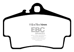 DP81208.16SR11 Sportowe klocki hamulcowe Sintered SR11™ EBC Brakes Porsche 911 996 Carrera 911 996 Carrera 4 911 996 Carrera Targa 911 996 Carrera S 911 997 Carrera Boxster 986 Boxster 986 S
