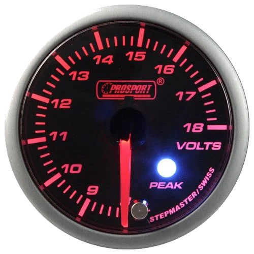Wskaźnik Prosport Napięcie seria Stepper Motor Peak 52mm bursztynowy