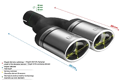 Uniwersalna końcówka tłumika owalna 95×65mm długość 160mm średnica montażowa 50mm - N2-10K/50