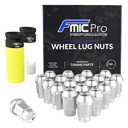 Kute nakrętki aluminiowe do kół FMIC.Pro M12x1.5 Srebrne 20szt. stożkowe 7075-T6