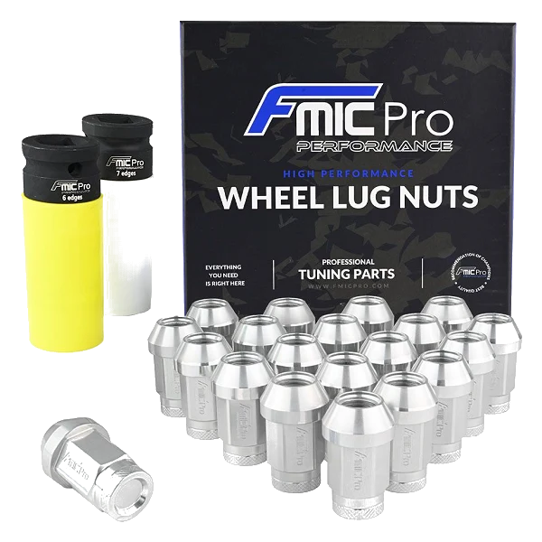Kute nakrętki aluminiowe do kół FMIC.Pro M14x1.25 Srebrne 20szt. stożkowe 7075-T6