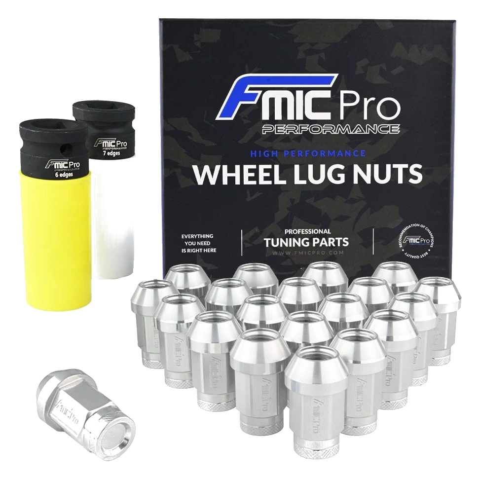 Kute nakrętki aluminiowe do kół FMIC.Pro M12x1.5 Srebrne 20szt. stożkowe 7075-T6