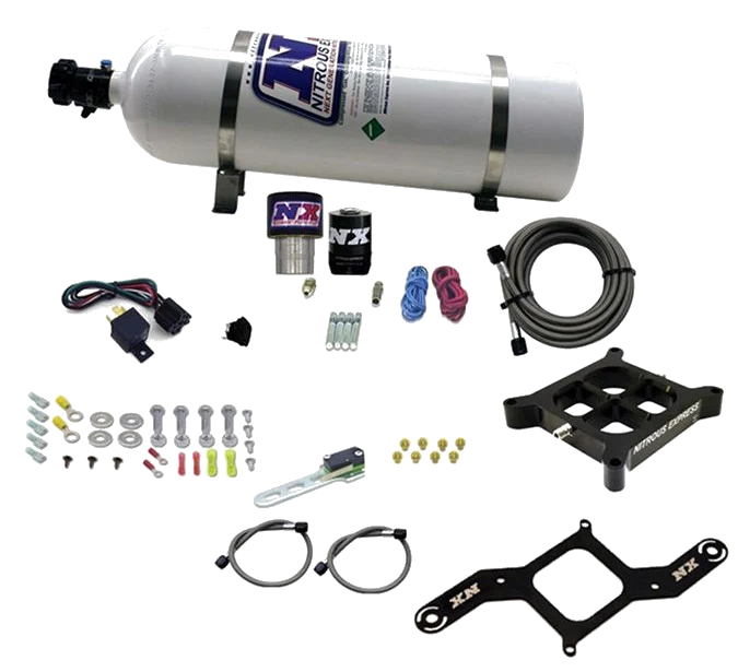 4150 Billet Crossbar Plate System Single Stage 250-650Hp with 15Lb Bottle Nitrous Express NX 63940-15