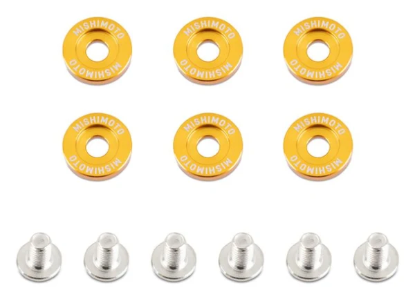 Ozdobne śrubki i podkładki Mishimoto Fender Washer Kit małe złote