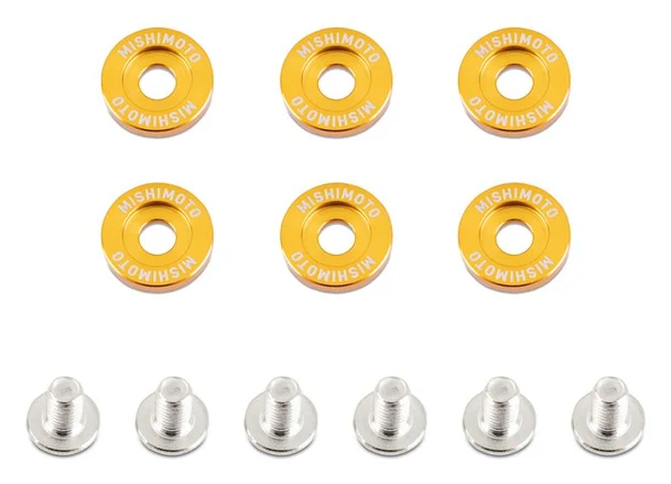 Ozdobne śrubki i podkładki Mishimoto Fender Washer Kit małe złote