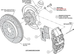 Wilwood 140-17275 AERO6-DM Direct-Mount Truck Front Brake Kit 13.38 Black for Jeep