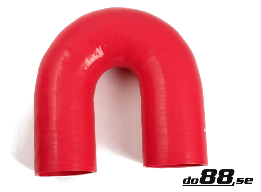 Wąż silikonowy czerwony 180 stopni 3,5" (89mm)