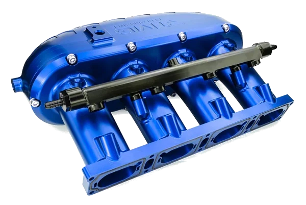 Billet Aluminum Intake Manifold V2 with Flap Delete Kit and Fual Rail RTMG Performance for 1.8 2.0 TSI TFSI EA888 Gen 3 Blue
