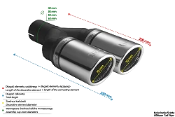 Uniwersalna końcówka tłumika okrągła 70mm długość 200mm średnica montażowa 50mm - N2-70RS/50