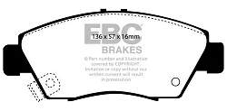 DP3891C Klocki hamulcowe REDSTUFF EBC Brakes ACURA ILX RSX Honda Civic Del Sol Civic EX Civic Si Civic