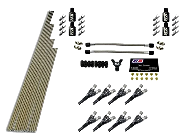 8-Cyl Shark Plumb Kit without Solenoids with 300Hp Jets with All Necessary Hardware Nitrous Express NX 13389