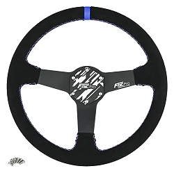 Kierownica sportowa FMIC.Pro Track zamszowa 350mm odsadzenie 33mm niebieska