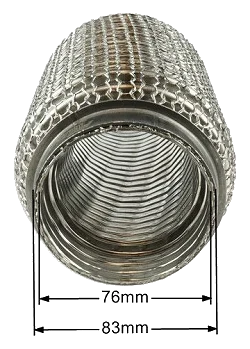 Wzmocniony łącznik elastyczny wydechu 76mm długość 150mm