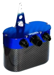 Universal Carbon Fiber Oil Catch Can - Small Blue With Fume Filter RTMG Performance