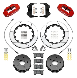 Wilwood 140-18075-R Forged Narrow Superlite 4R Big Brake Rear Brake Kit For OE Parking Brake 13.5 Red