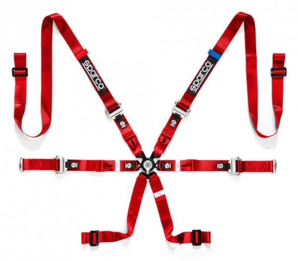 Pasy bezpieczeństwa Sparco H-9 Evo 2" 6 punktowe FIA 8853-2016 Czerwone - 04825H.R